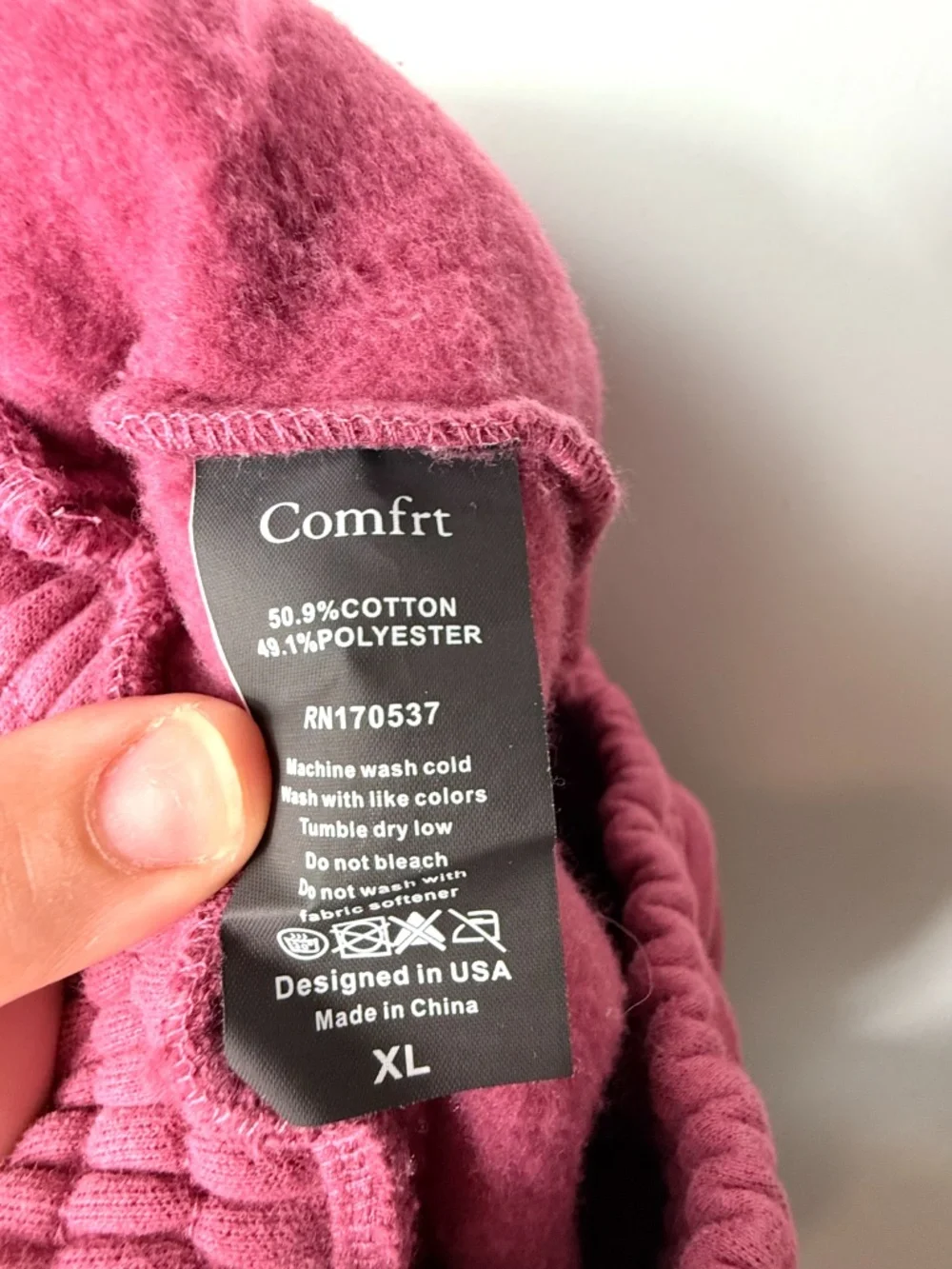 Comfrt Minimalist Kids Berry Sweatpants Size XL Cozy Winter Jogger (S)